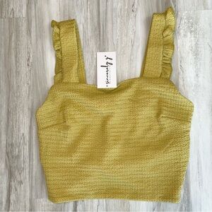 NWT Sincerely, G Ruffle Strap Crop Top